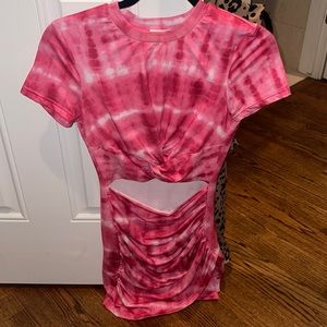 SUPER DOWN PINK TIEDYE DRESS XS